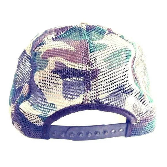 Hunters Camo Truckers Hat EAT SLEEP HUNT Adjustable Snapback Mesh Sides Back - Picture 4 of 6